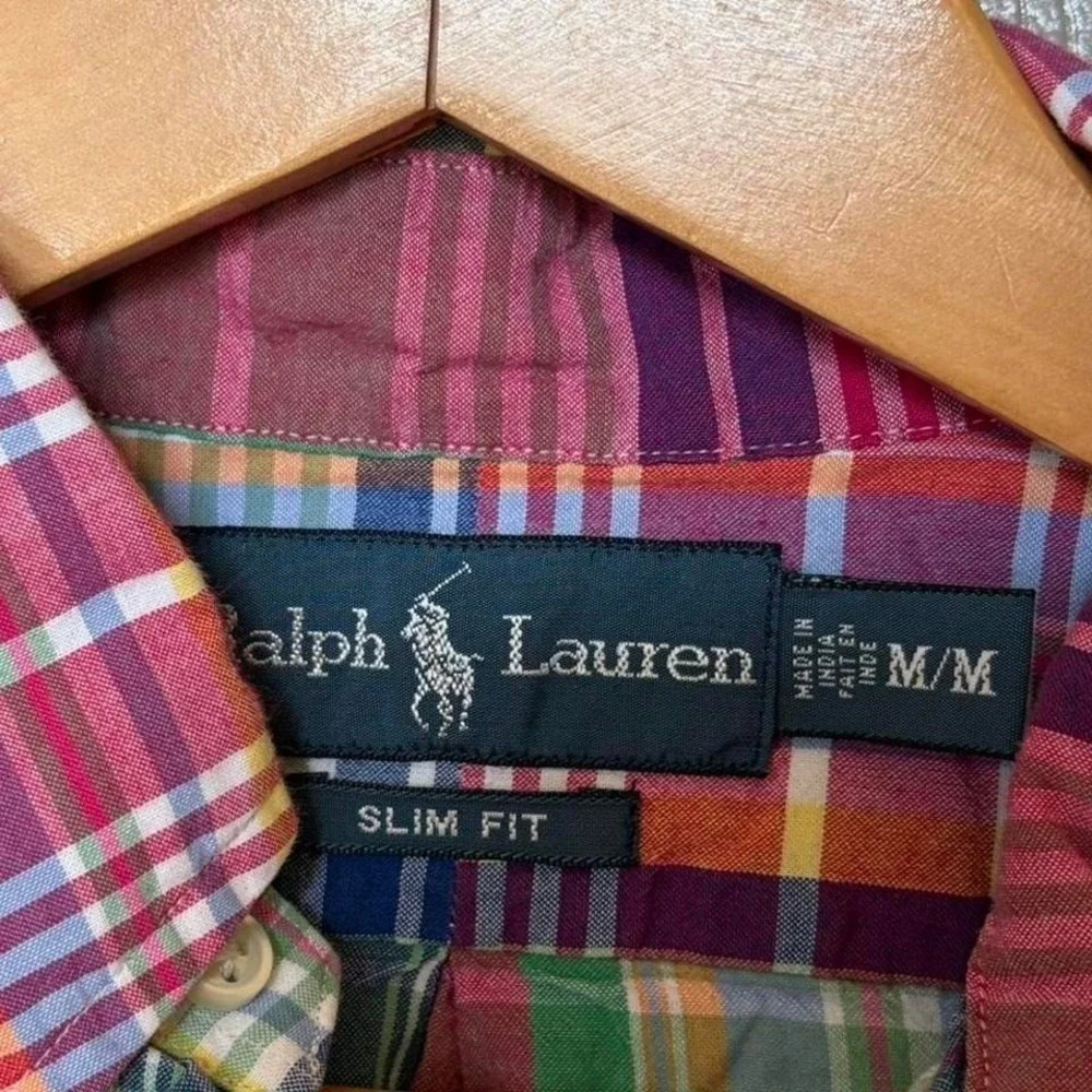 polo Ralph Lauren plaid long sleeve polo  Size L  plaid spring summer - Picture 5 of 5
